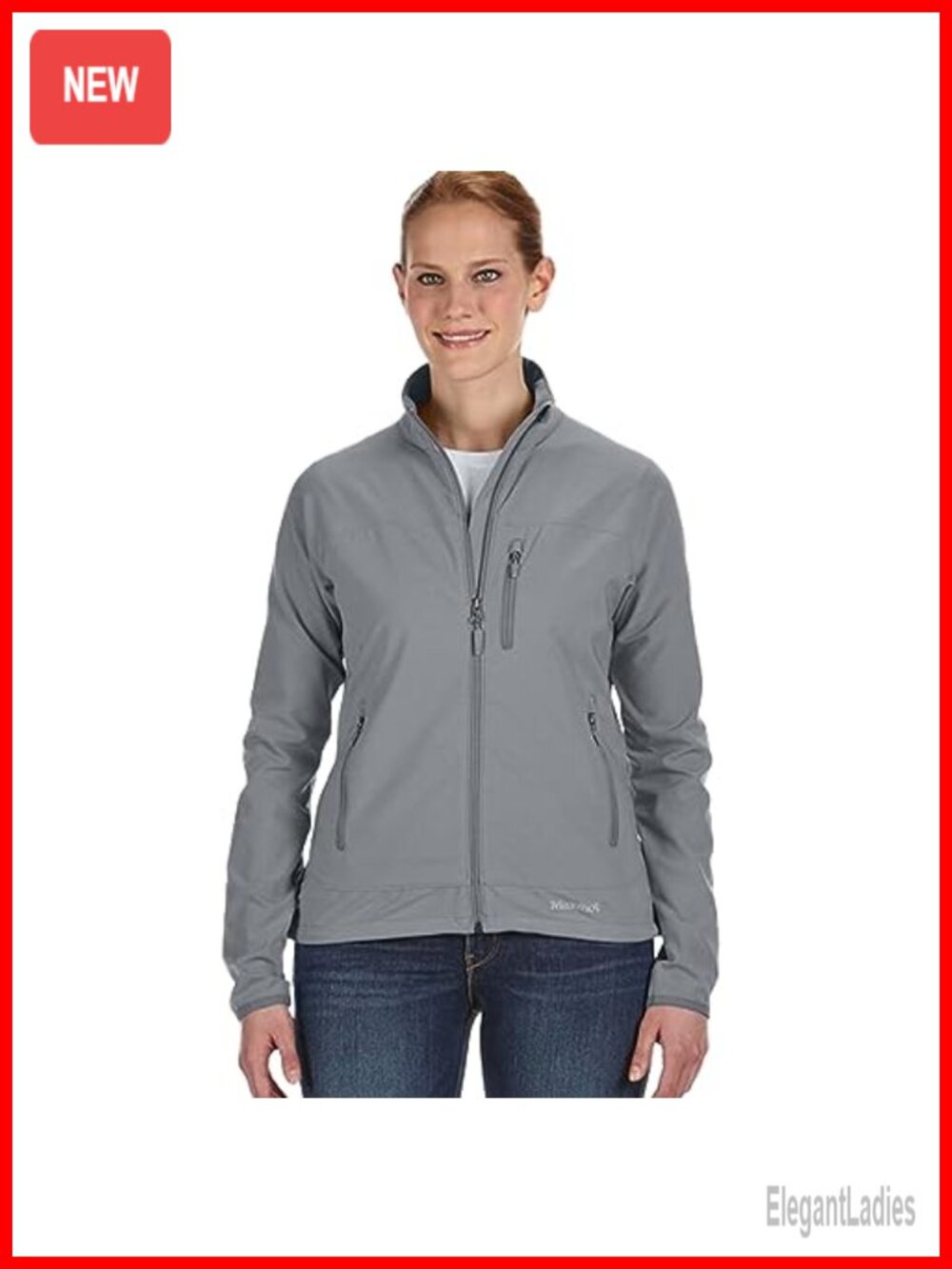 Water-Resistant Soft Shell Active Jacket with Zip Pockets and Adjustable Cuffs